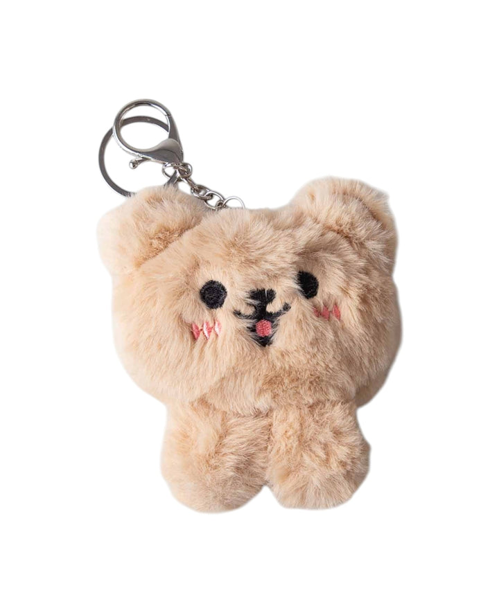Plush Dog Bag Charm, 11 x 10 cm, with Key Ring and Hook