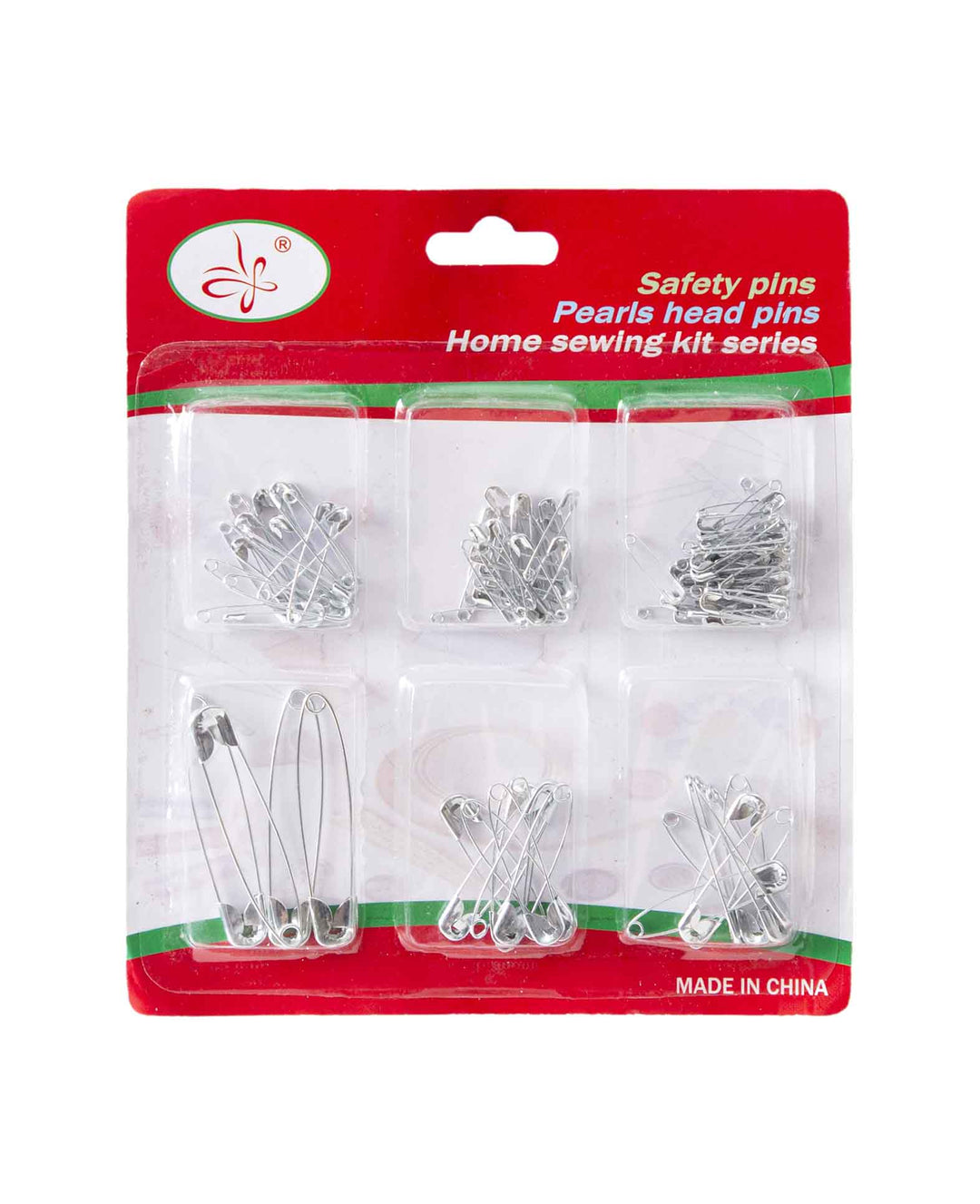 Safety pin set with sizes from 15 mm to 40 mm, 86 pieces