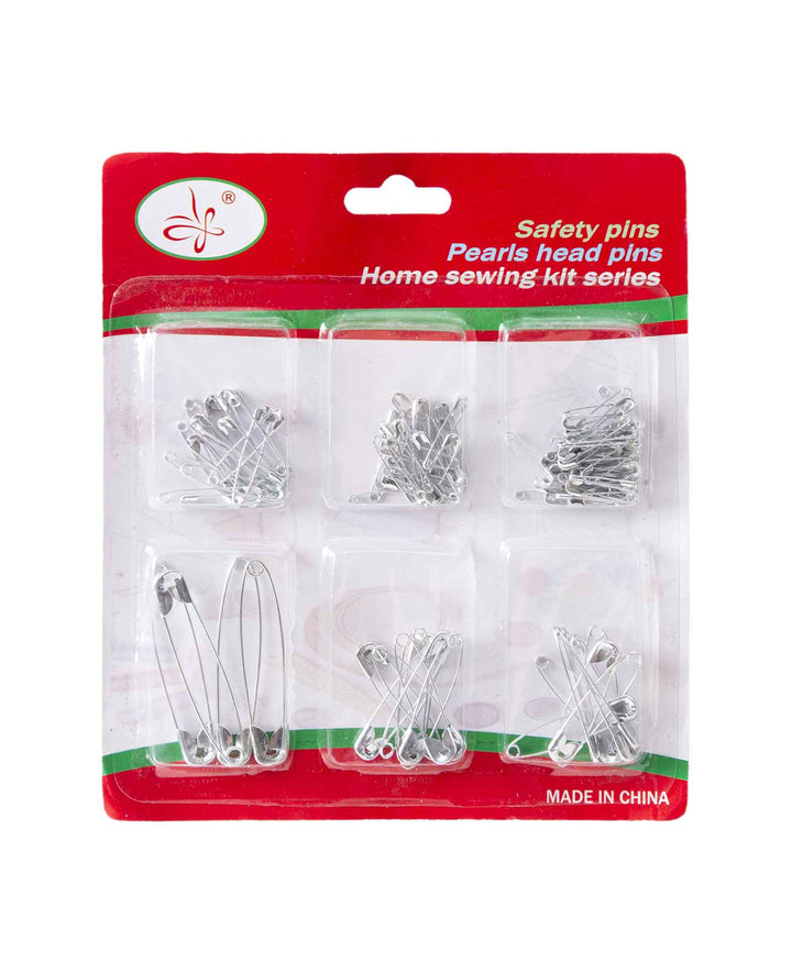 Safety pin set with sizes from 15 mm to 40 mm, 86 pieces