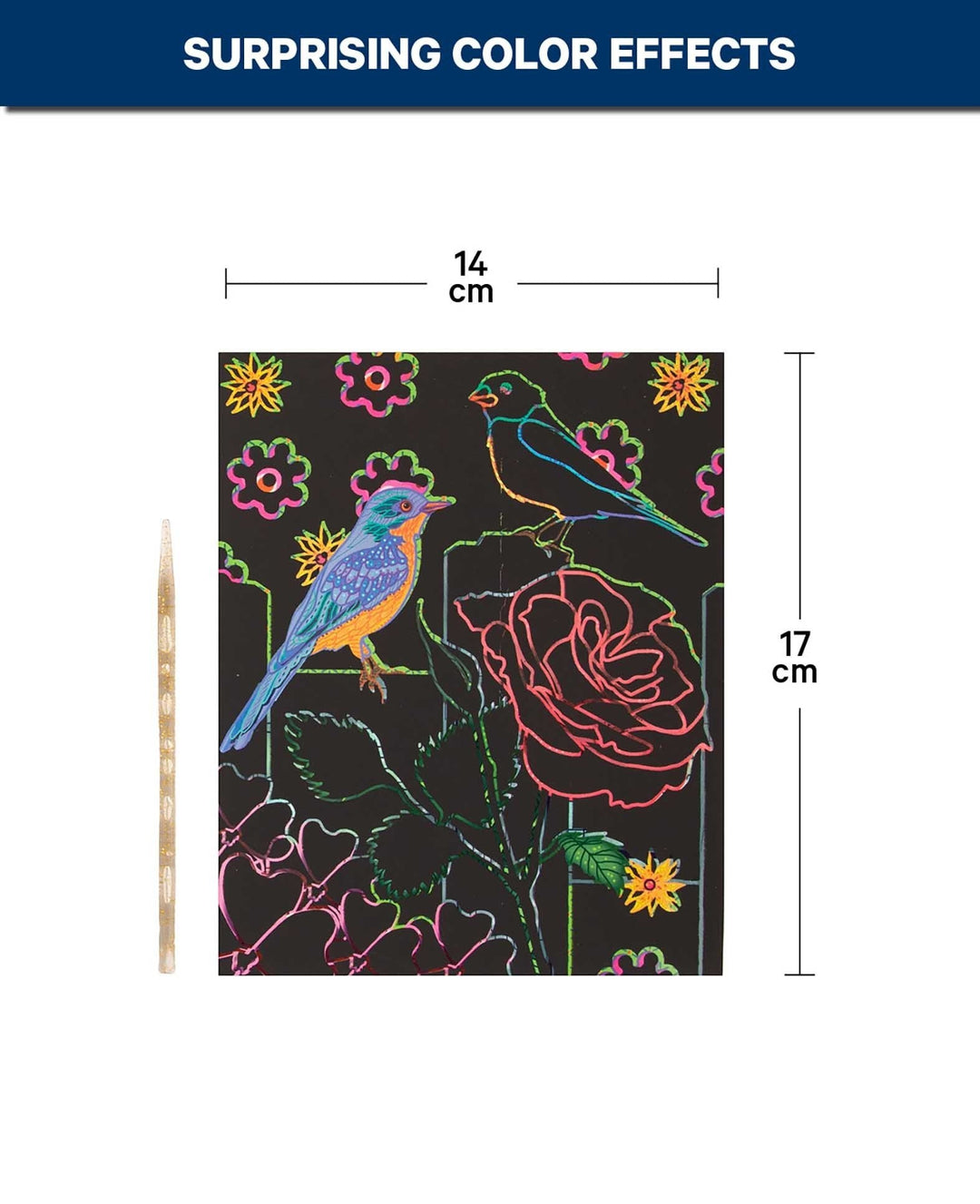 Scratchset für Kinder, Natur-Motive, 6 Blätter &amp; 1 Scratchstift