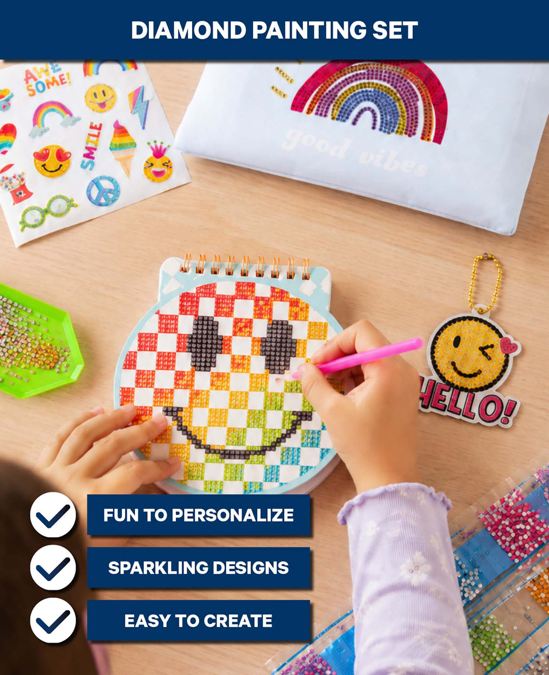 Diamond Craft Kit, Rainbow and Smiley