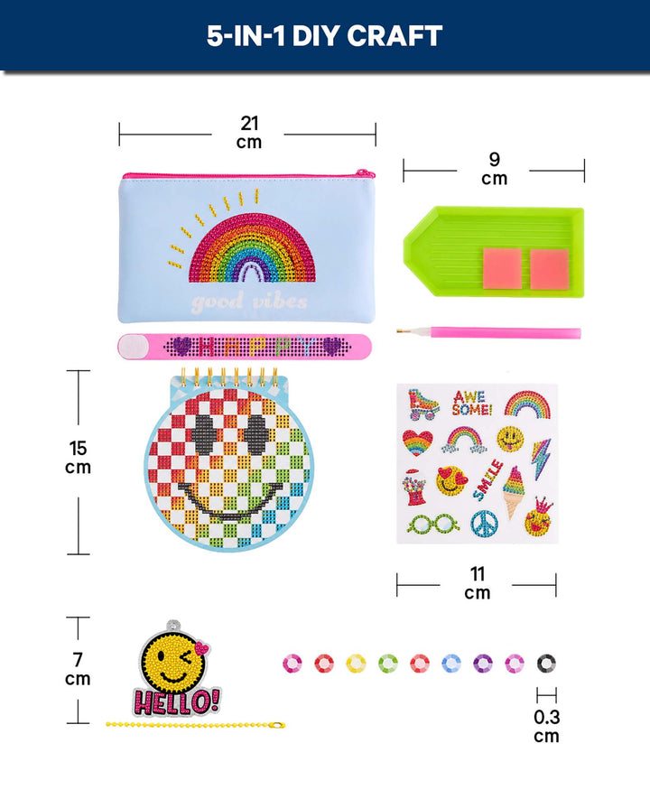 Diamond Craft Kit, Rainbow and Smiley