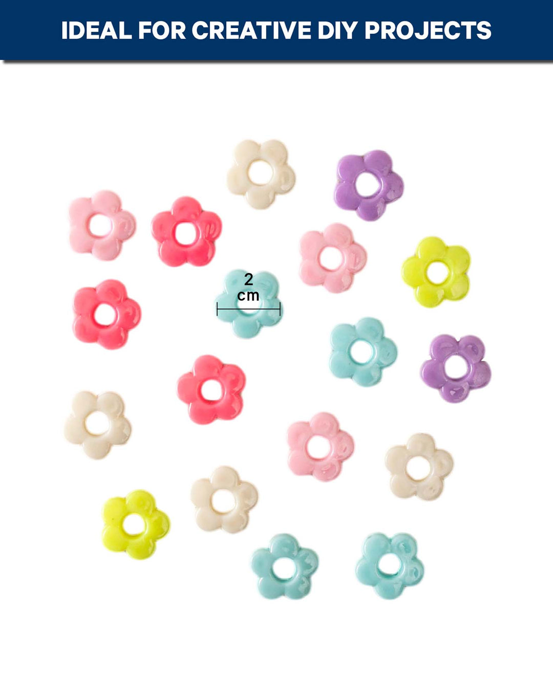 Blumenperlen bunt, 15g.