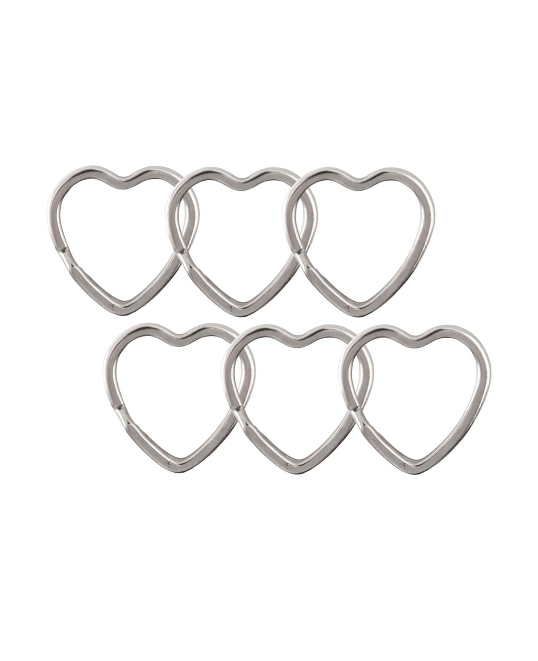 Schlüsselring Herz Metall, 6 Stk.