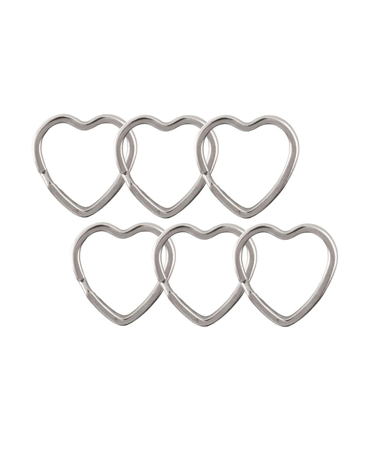 Schlüsselring Herz Metall, 6 Stk.