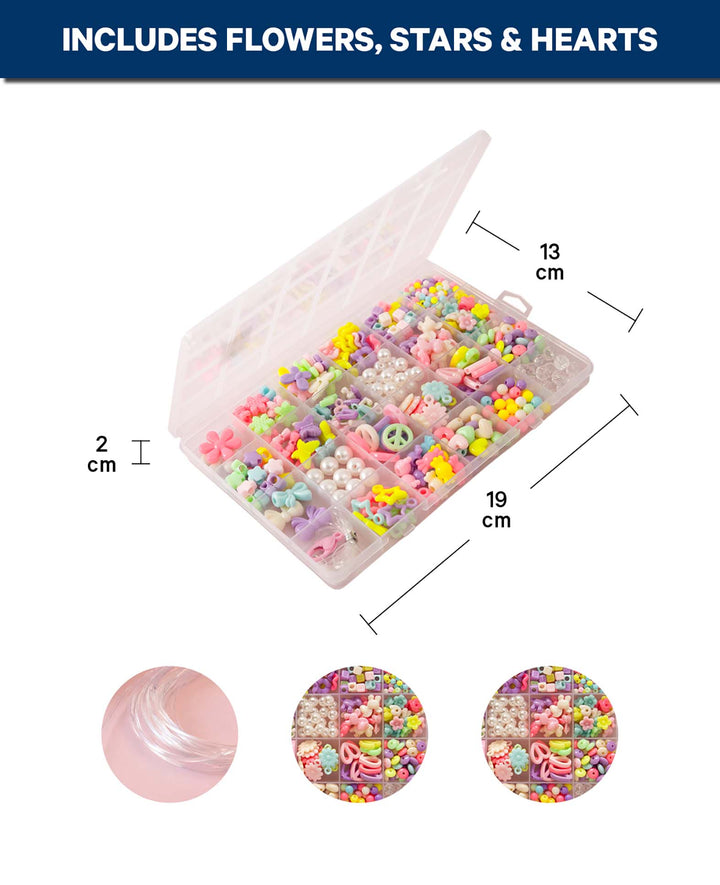 Perlenset mit Charms zum Schmuck basteln, Bunt