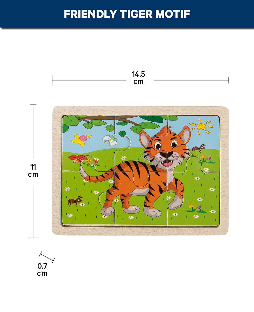 Holzpuzzle Tiger, 6 Teile