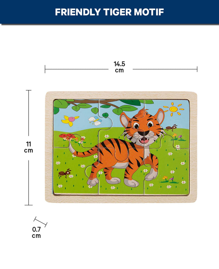 Holzpuzzle Tiger, 6 Teile