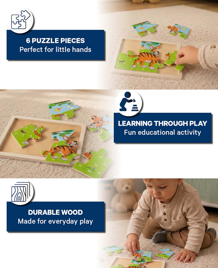Holzpuzzle Tiger, 6 Teile