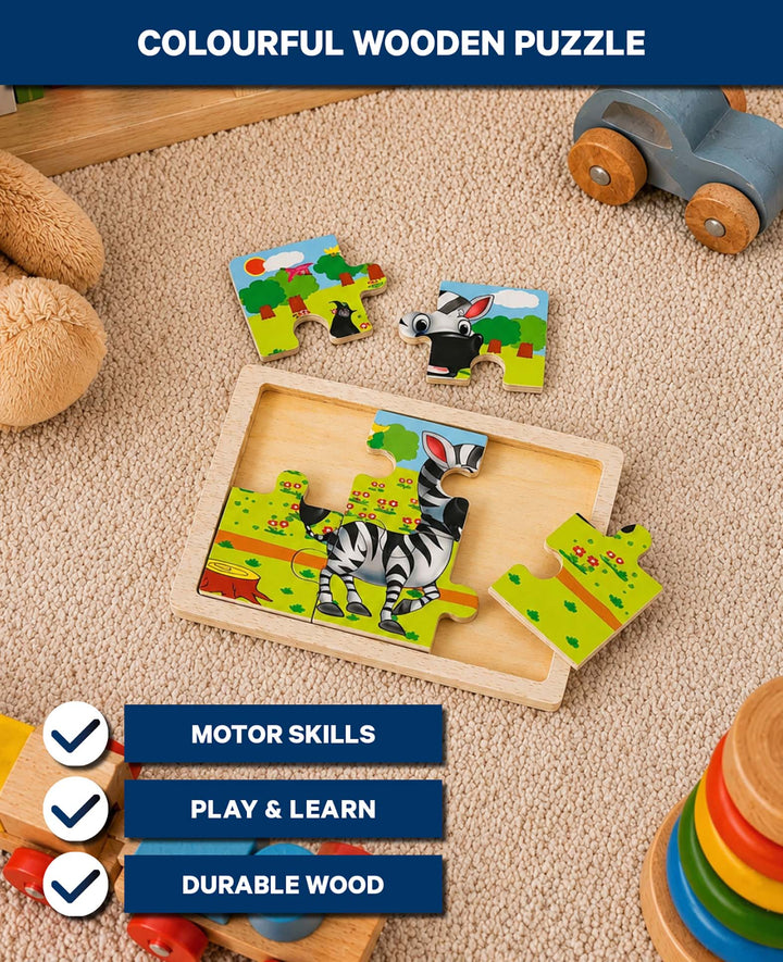 Holzpuzzle Zebra, 6 Teile