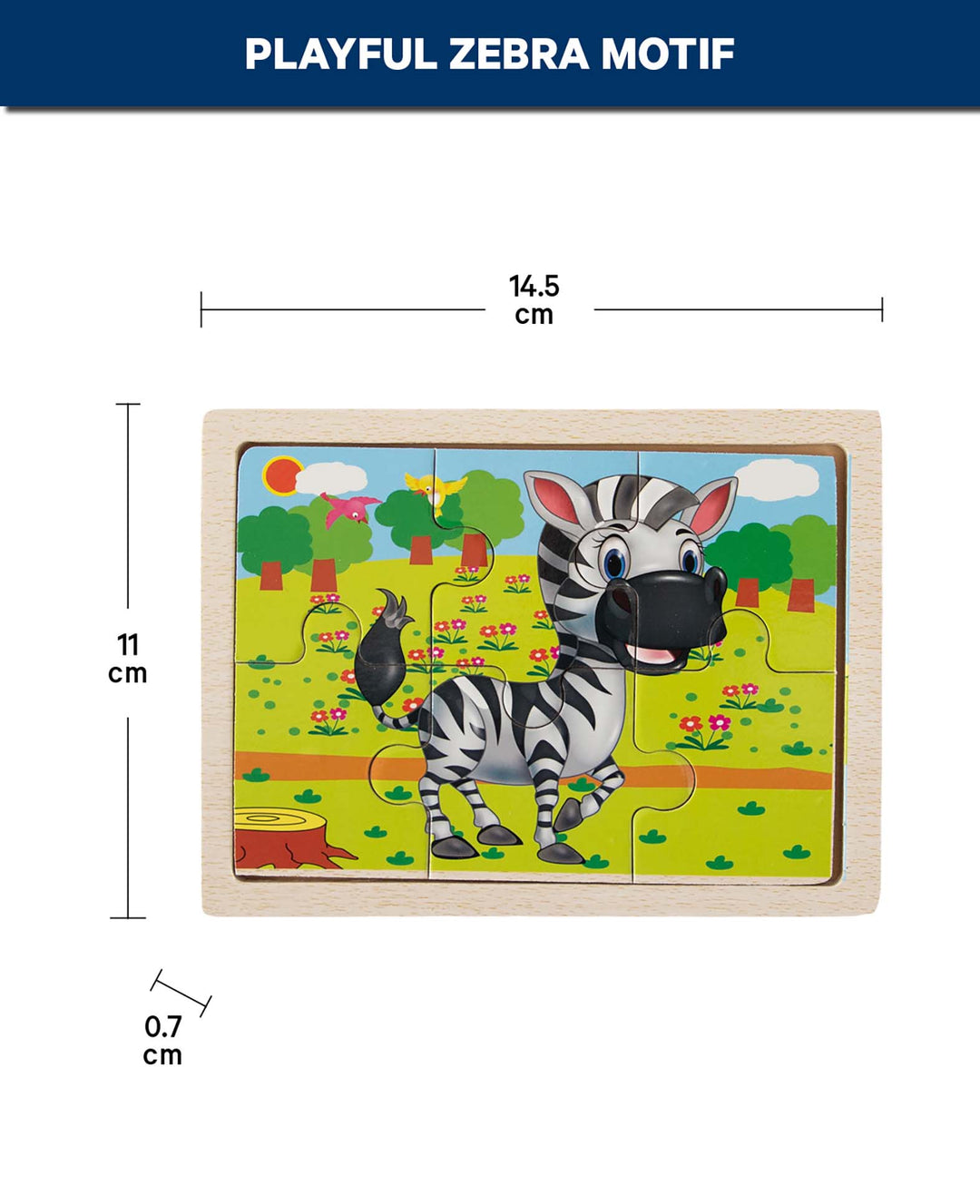 Holzpuzzle Zebra, 6 Teile