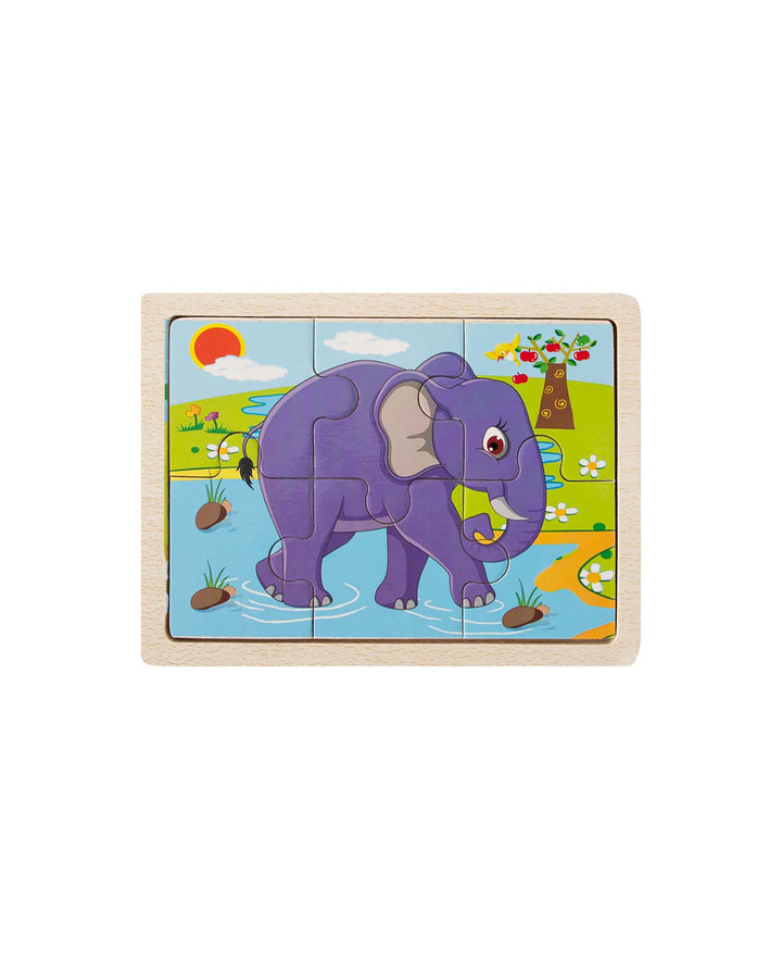 Holzpuzzle Elefant, 6 Teile