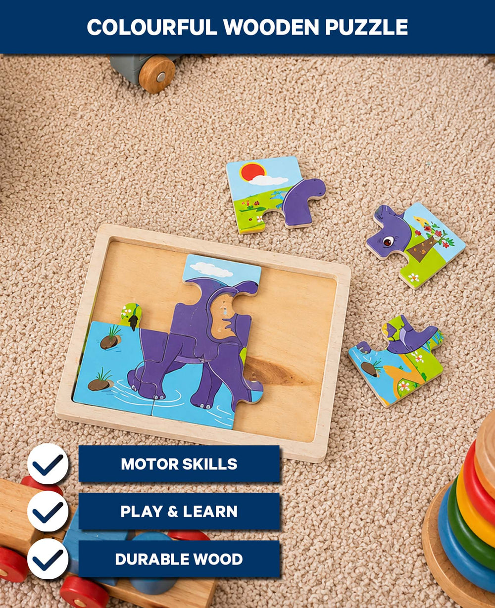 Holzpuzzle Elefant, 6 Teile