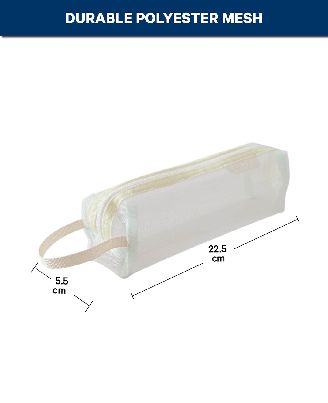 Stiftemäppchen transparent aus Netzmaterial, Zitron