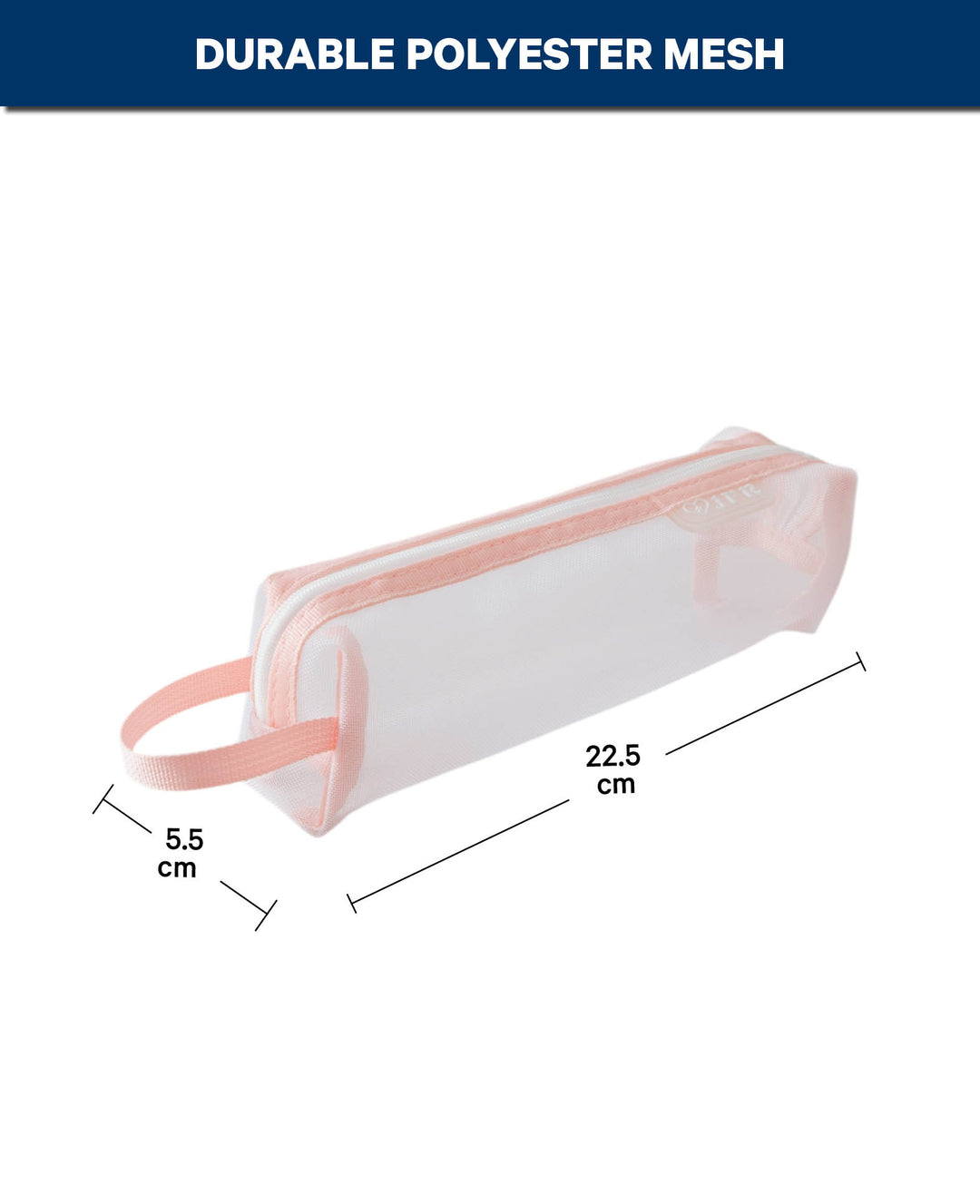 Stiftemäppchen transparent aus Netzmaterial, Rosa