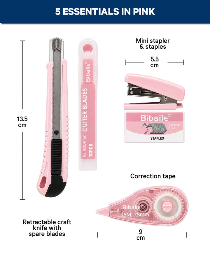 Büroset 5-tlg., Rosé