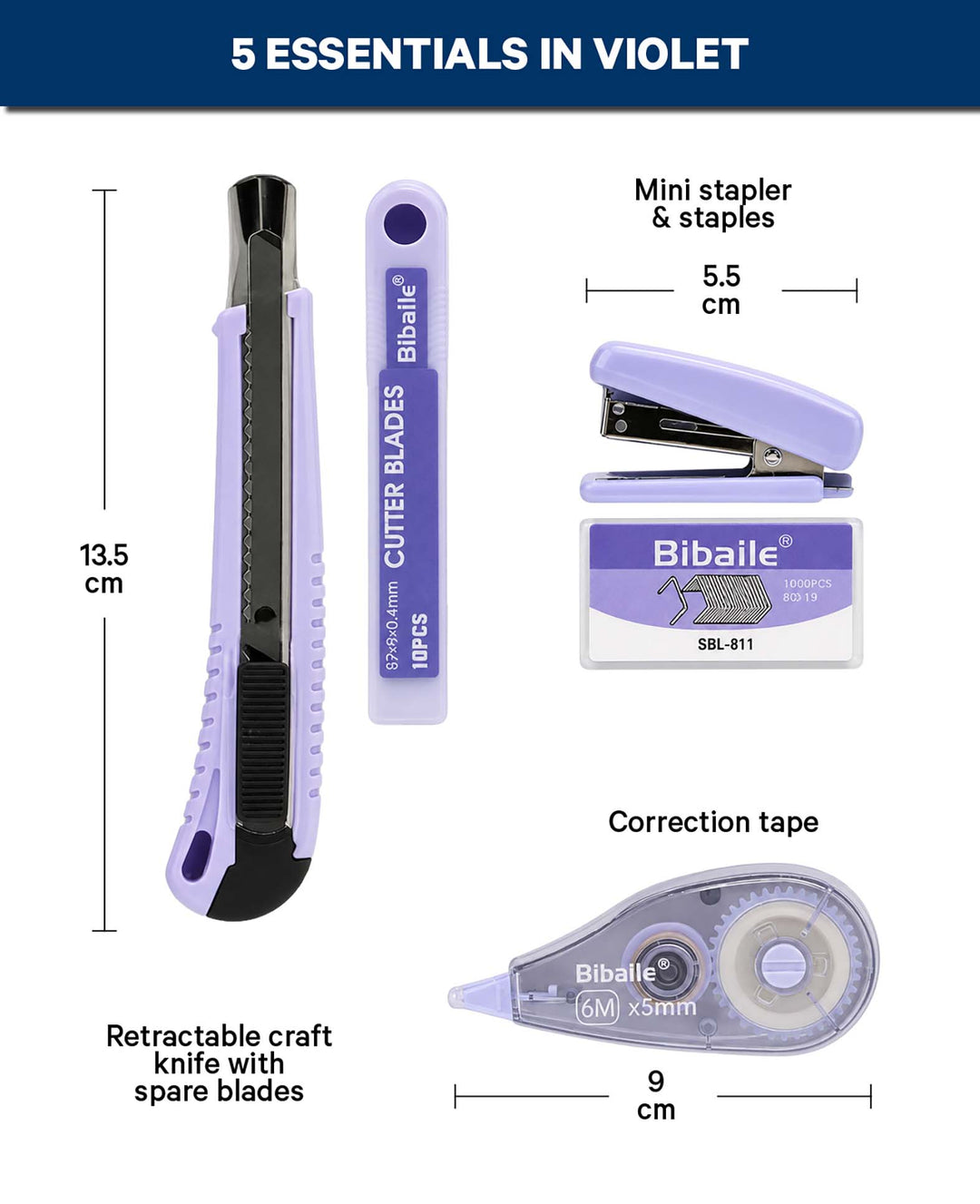 Büroset 5-tlg., Violett