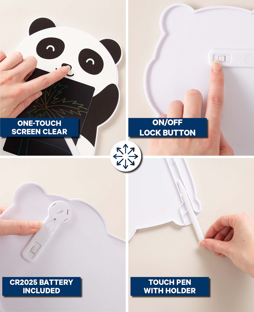 Magische LCD Schreibtafel gross, Panda