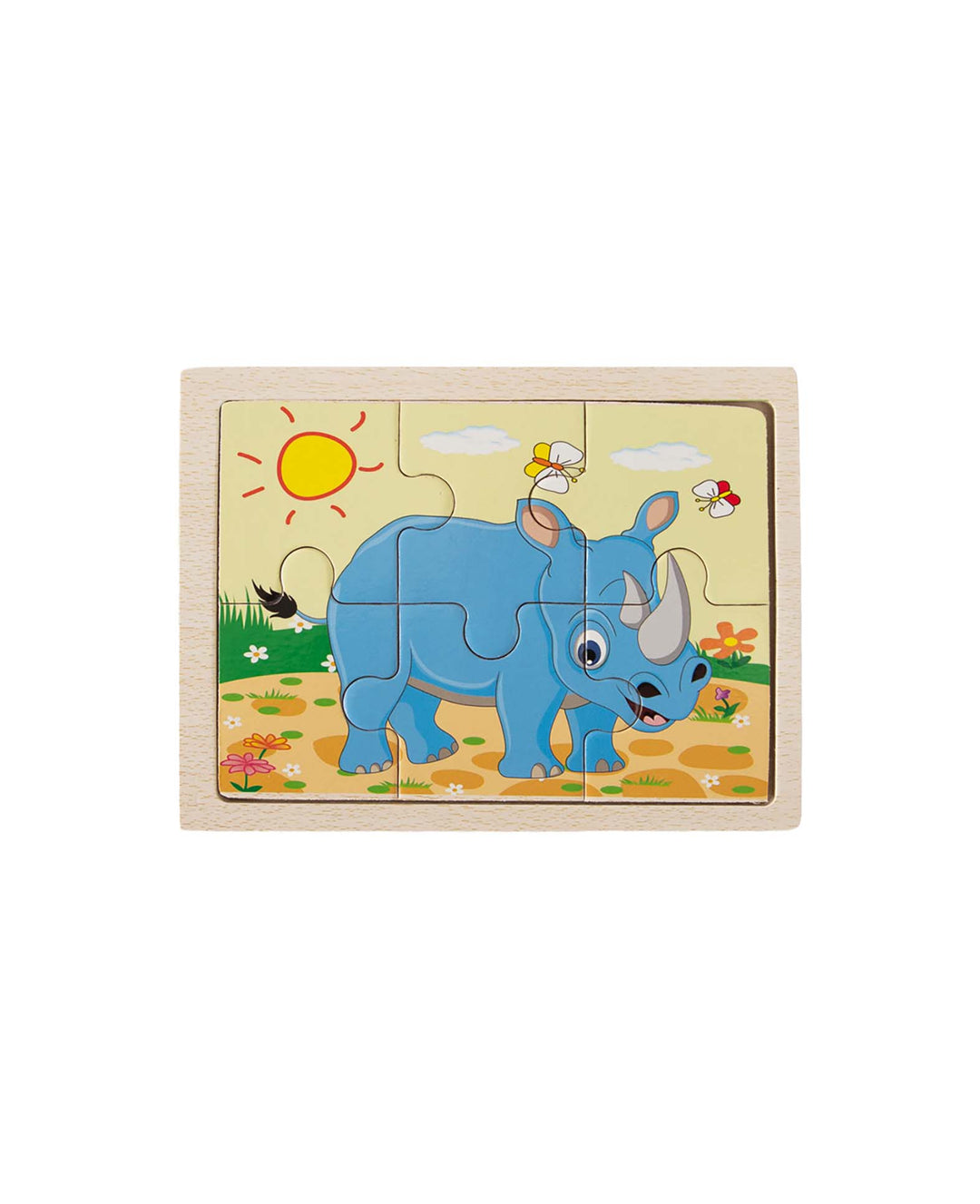 Holzpuzzle Nashorn, 6 Teile