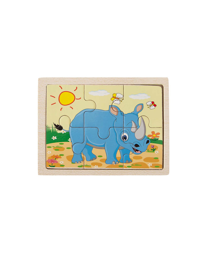 Holzpuzzle Nashorn, 6 Teile