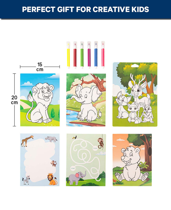 Mal-Set Waldtiere inkl. 6 Stiften