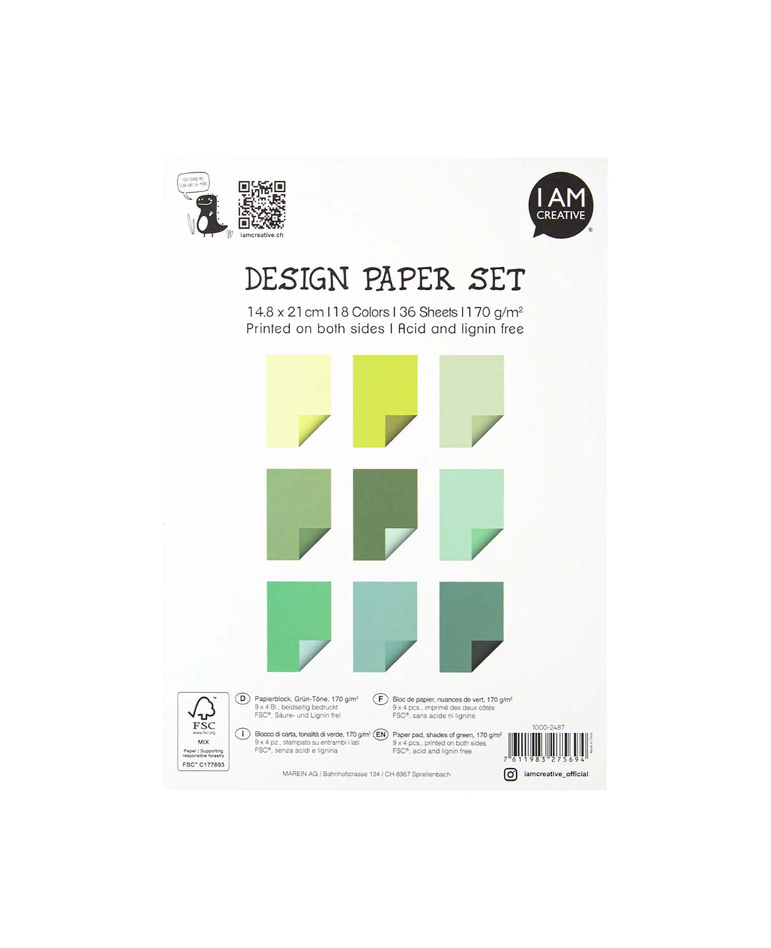 Papierblock A5, Grün-Töne
