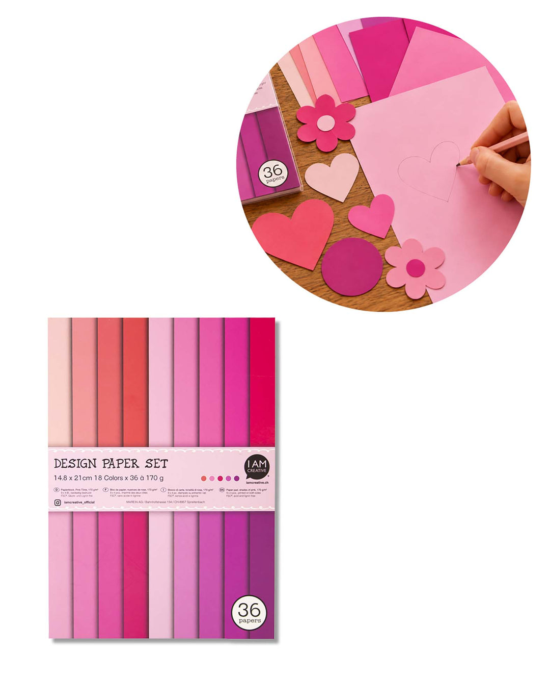 Papierblock A5, Pink-Töne