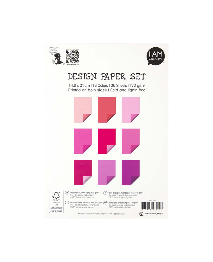 Papierblock A5, Pink-Töne