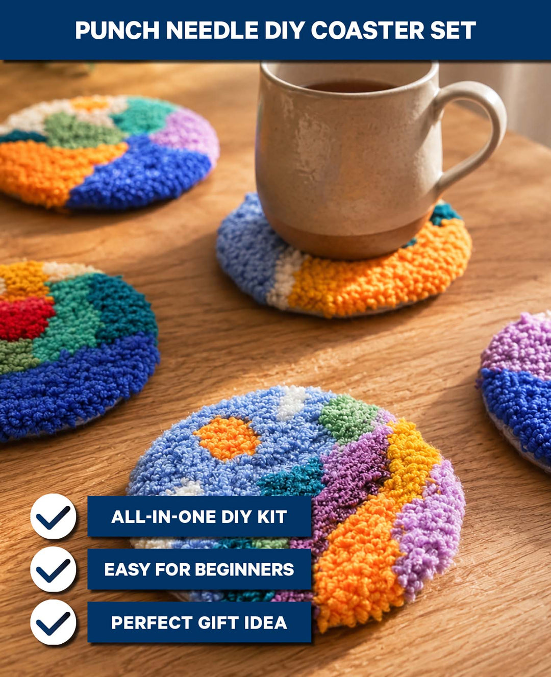 Punch Needle Coaster Set
