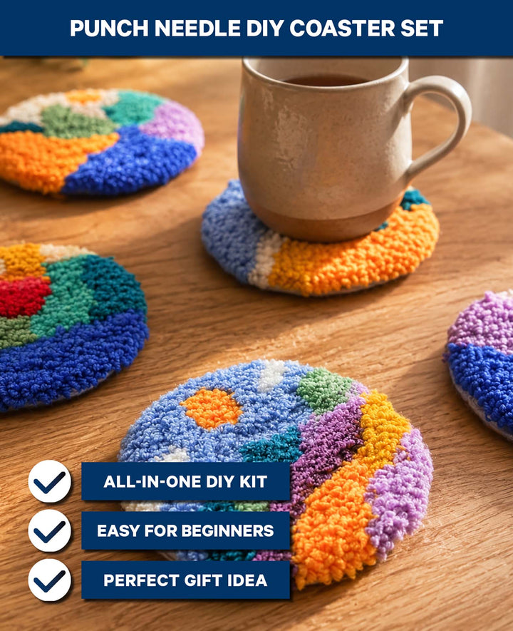 Punch Needle Coaster Set