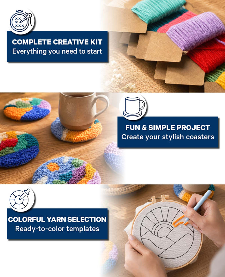 Punch Needle Coaster Set