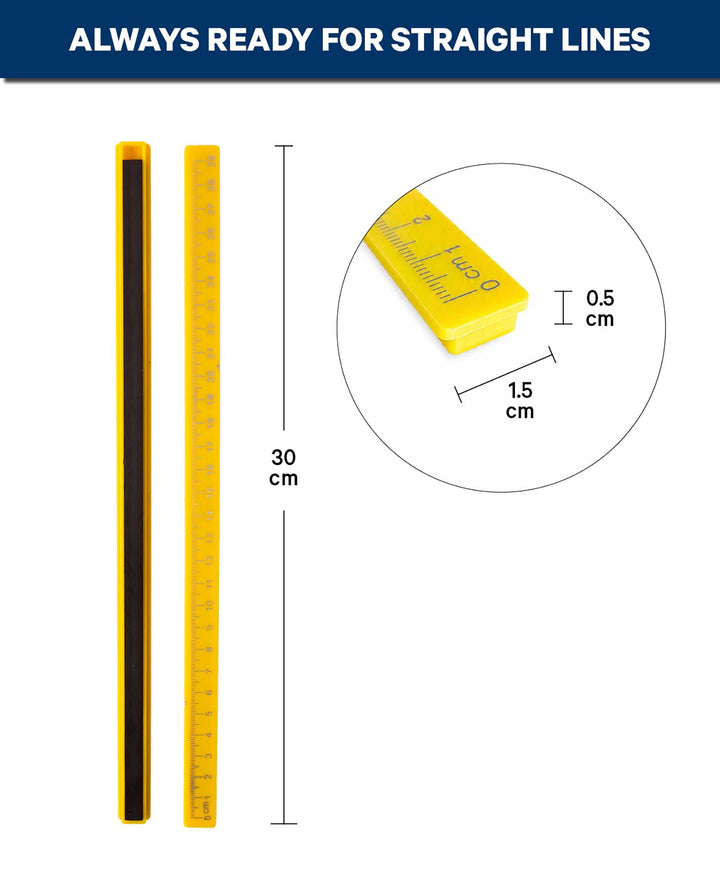 Magnetisches Lineal, Gelb, 2 Stk.