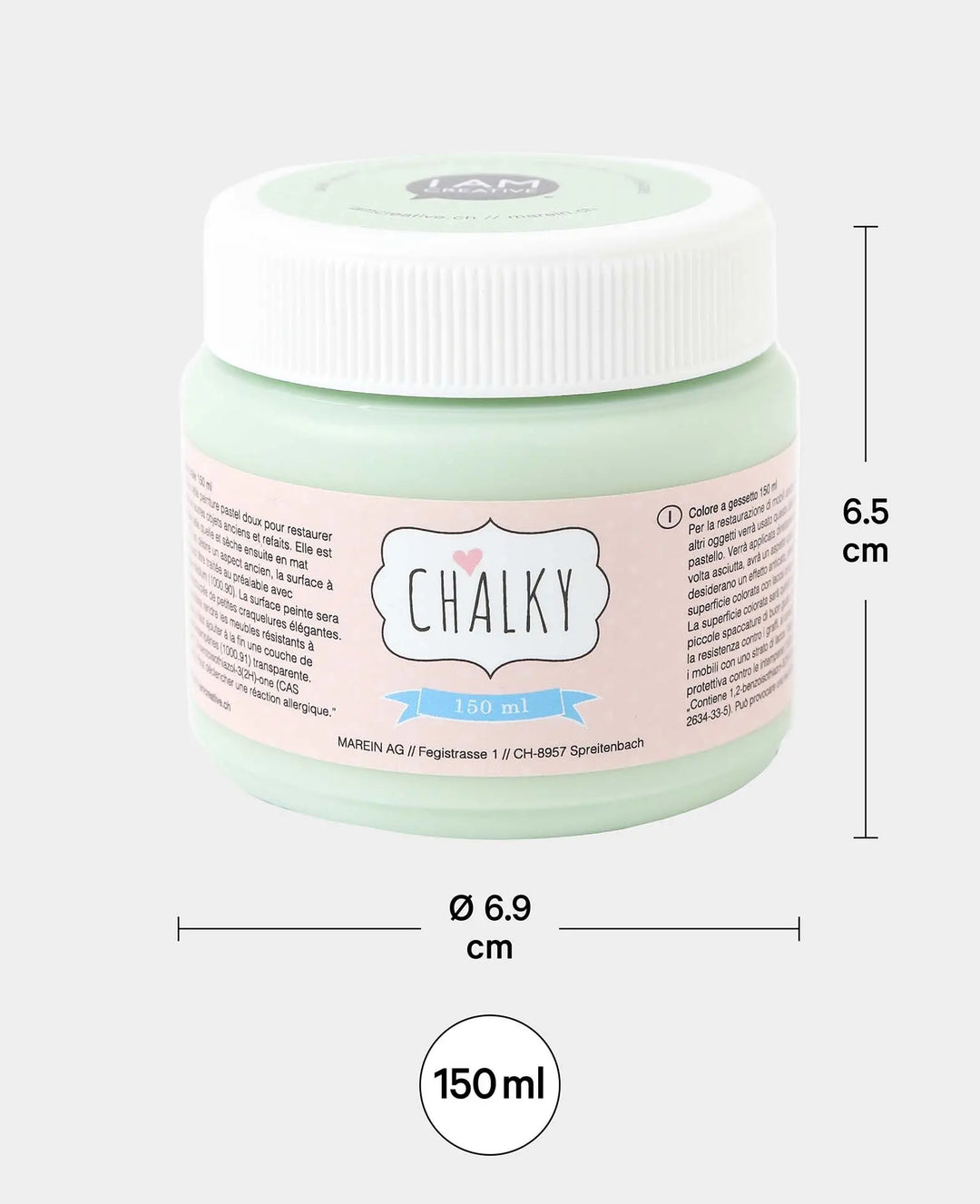 Chalky paint, shabby, vintage, and country house style DIY upcycling projects, pastel green, 150 ml