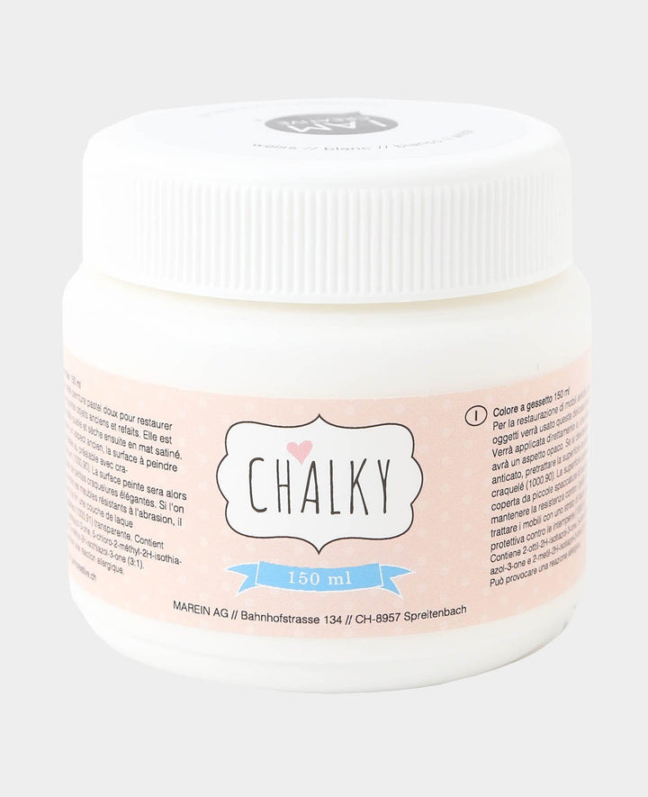 Chalky paint, shabby chic, vintage and country style DIY upcycling projects, white, 150 ml