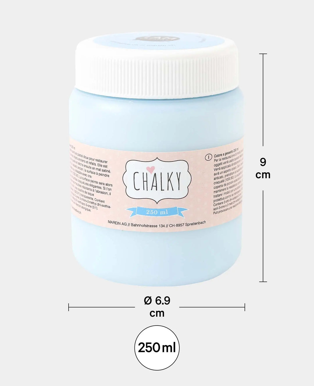 Chalky paint, shabby, vintage, and country-style DIY upcycling projects, pastel blue, 250 ml