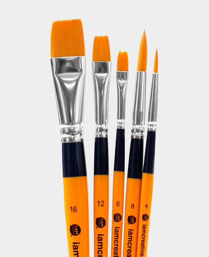 Universal Pinselset – Künstler-Set mit Flach-, Rund-, Linierpinsel, 5 Stück