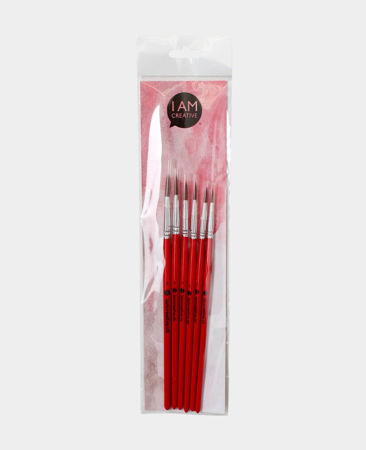 Universal Paint Brush Set – Artist Set with Round and Liner Brushes, 6 Pieces