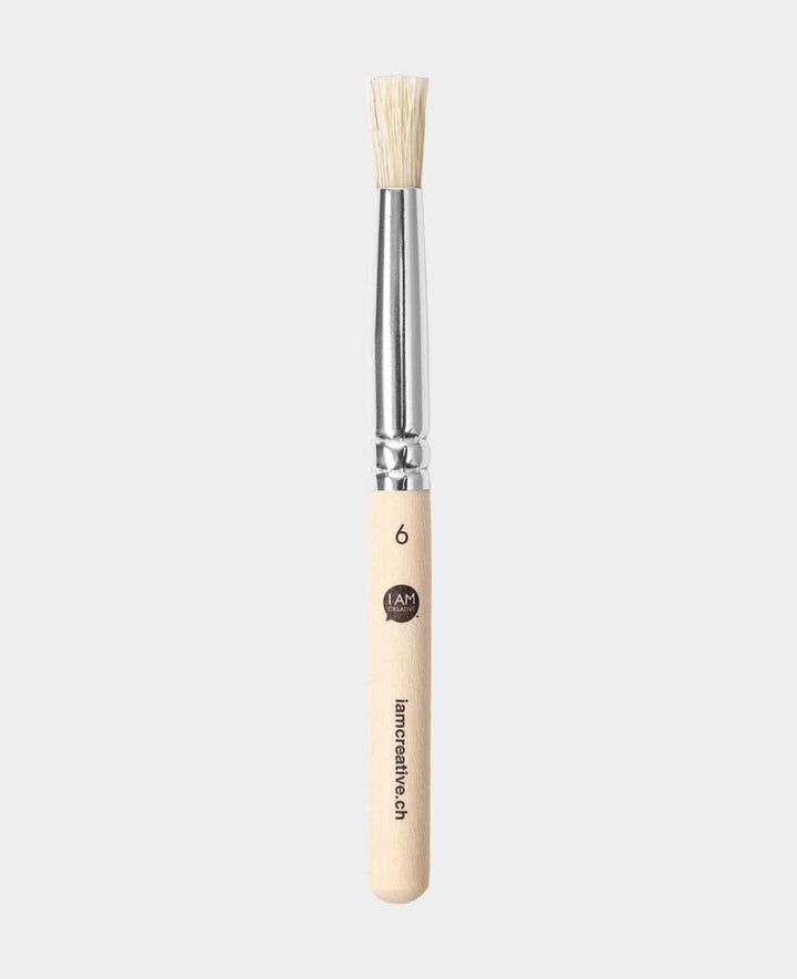 Stenciling Brush - Natural Bristle Brush, Ø 6 mm, 1 Piece