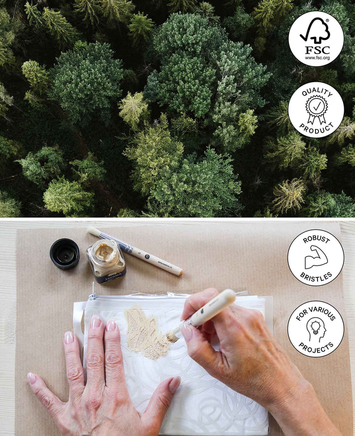 Stenciling Brush - Natural Bristle Brush, Ø 6 mm, 1 Piece