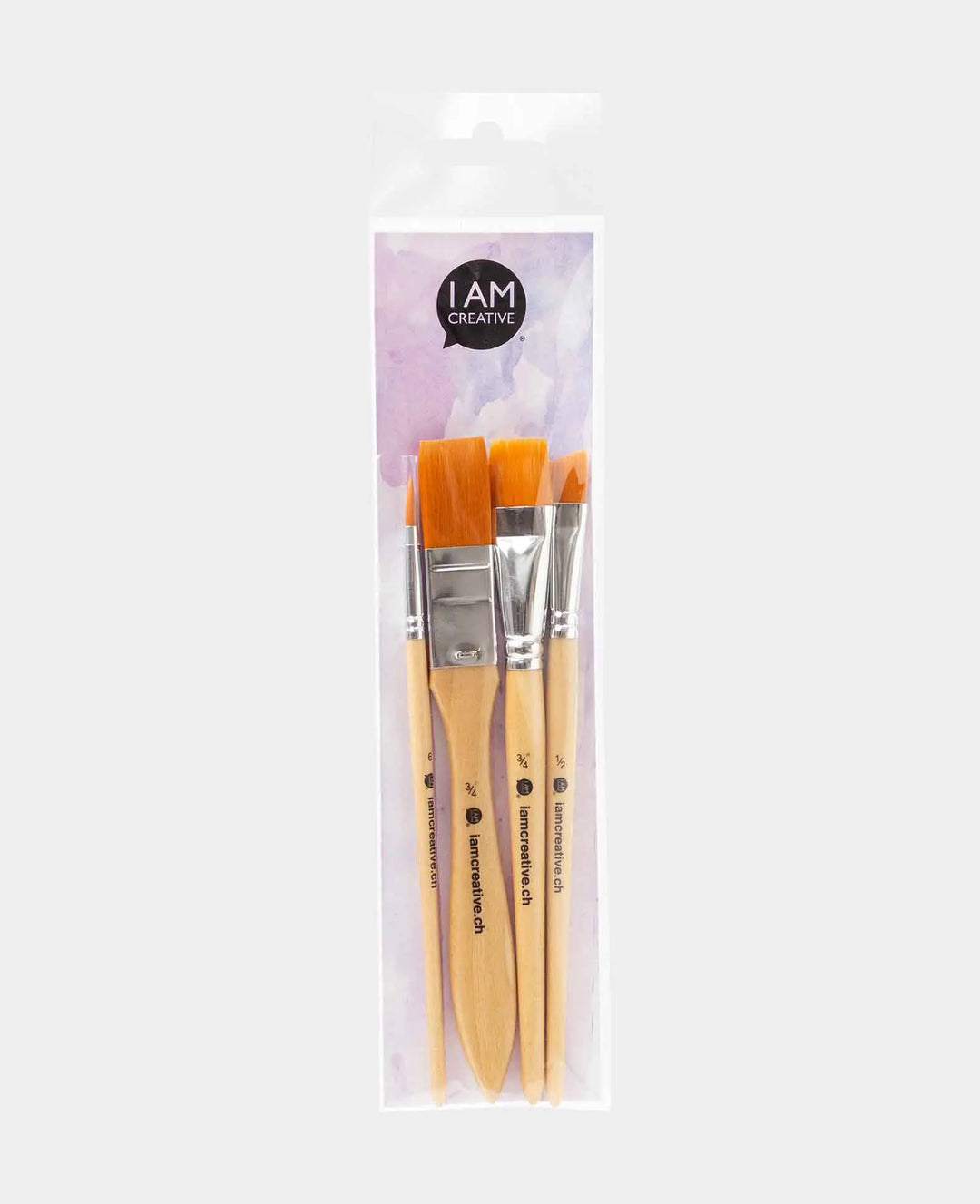 Universal Pinselset – Künstler-Set mit Flach-, Schwert- und Rundpinseln, 4 Stück.