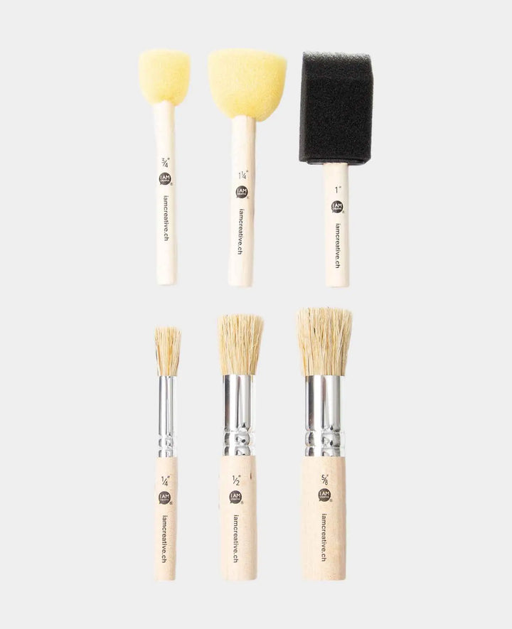 Ensemble de brosses à pochoir et de tampons-éponges, 6 pièces