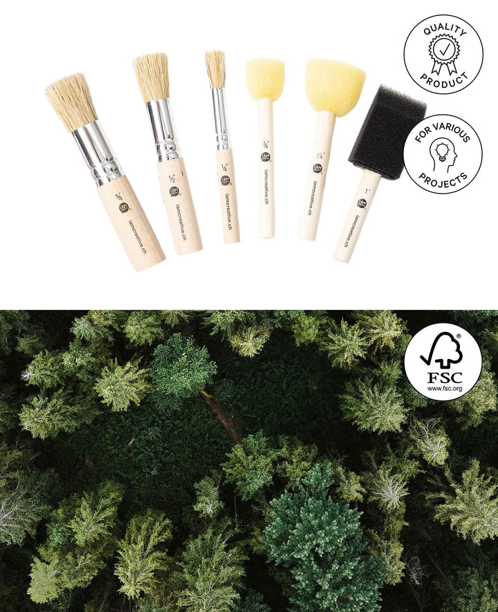 Ensemble de brosses à pochoir et de tampons-éponges, 6 pièces