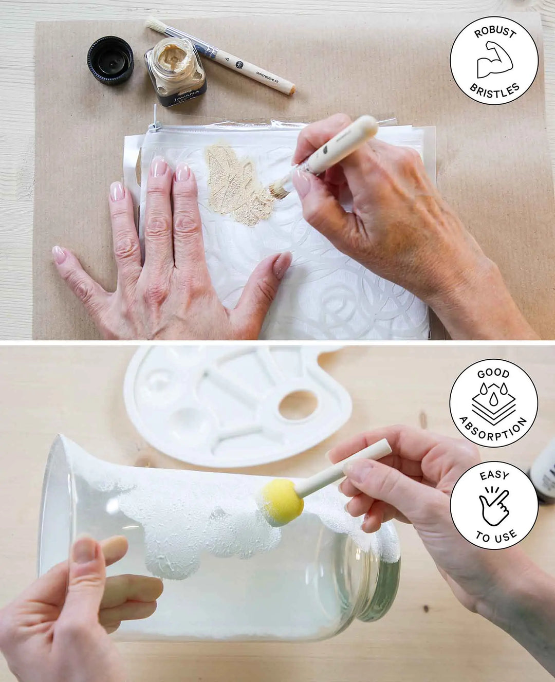 Ensemble de brosses à pochoir et de tampons-éponges, 6 pièces
