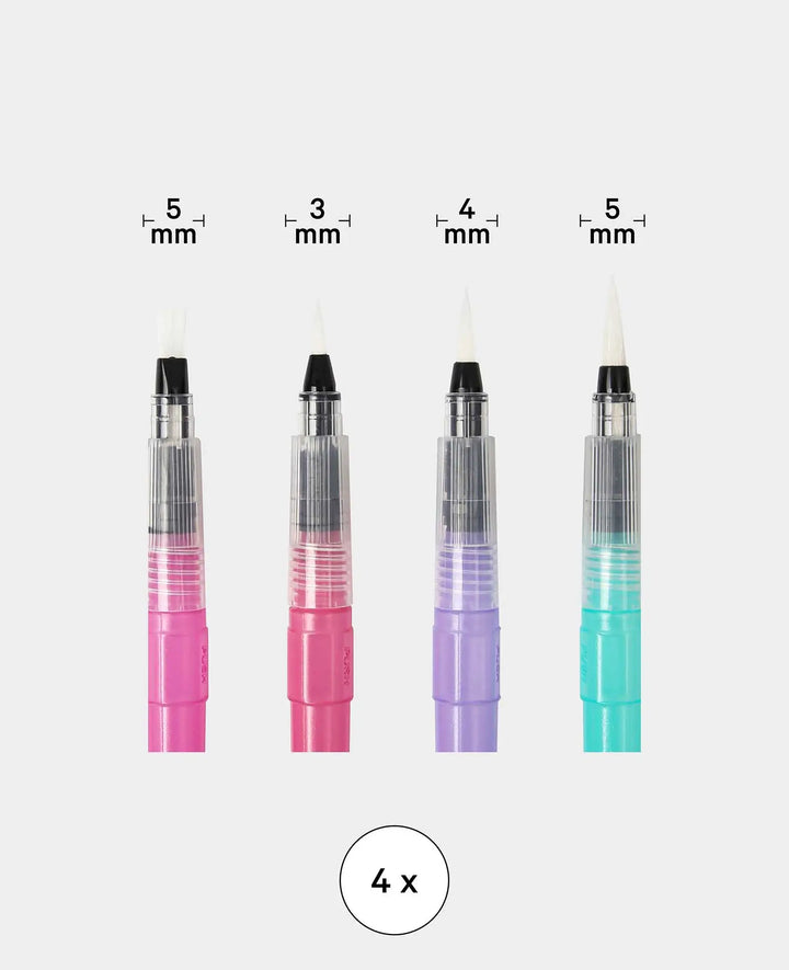 Water Brush Pen Set, Water Brush Pens with Refillable Water Tank, 4 Pieces