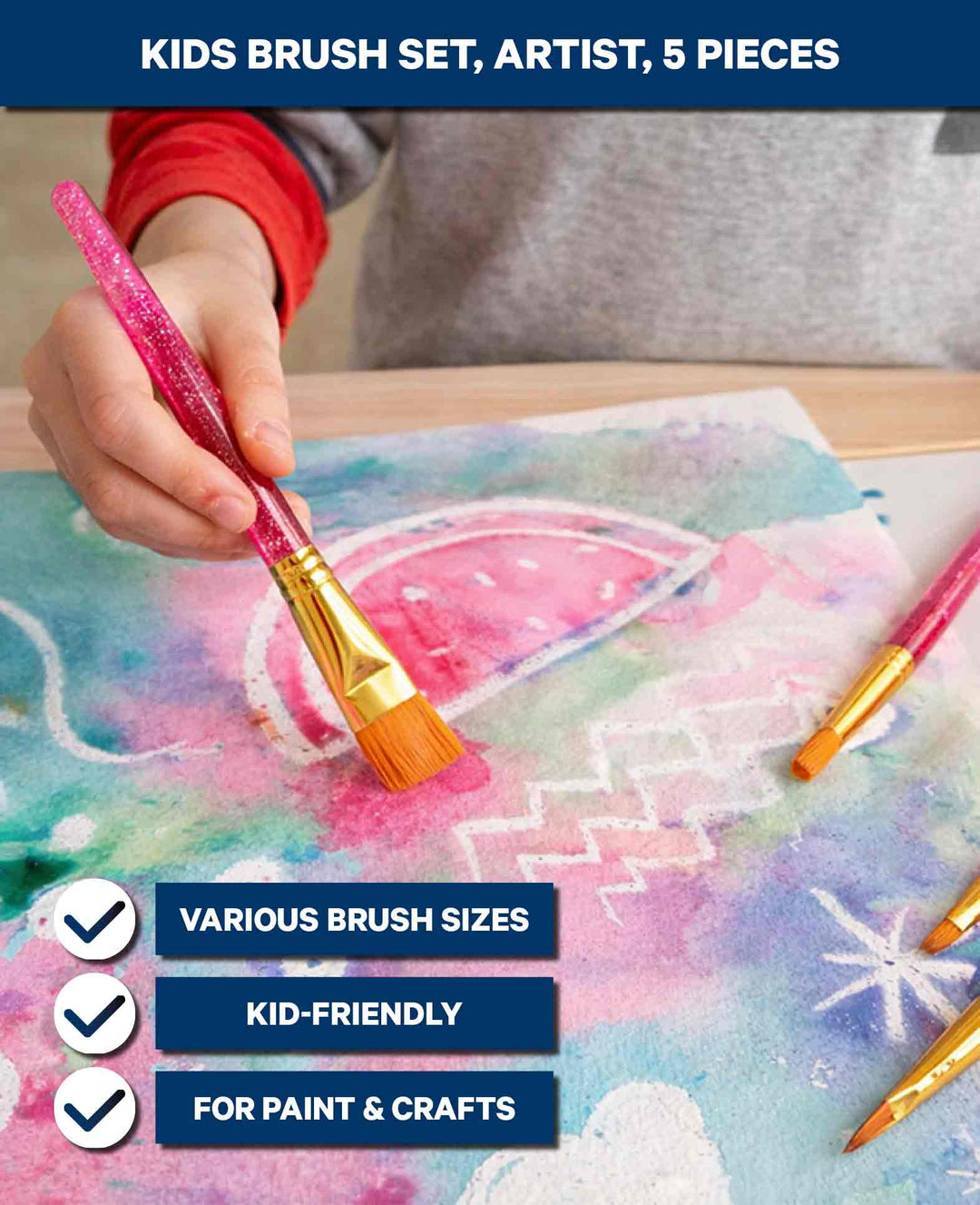 Paintbrush Set, Kids, Artist, 5 pcs.