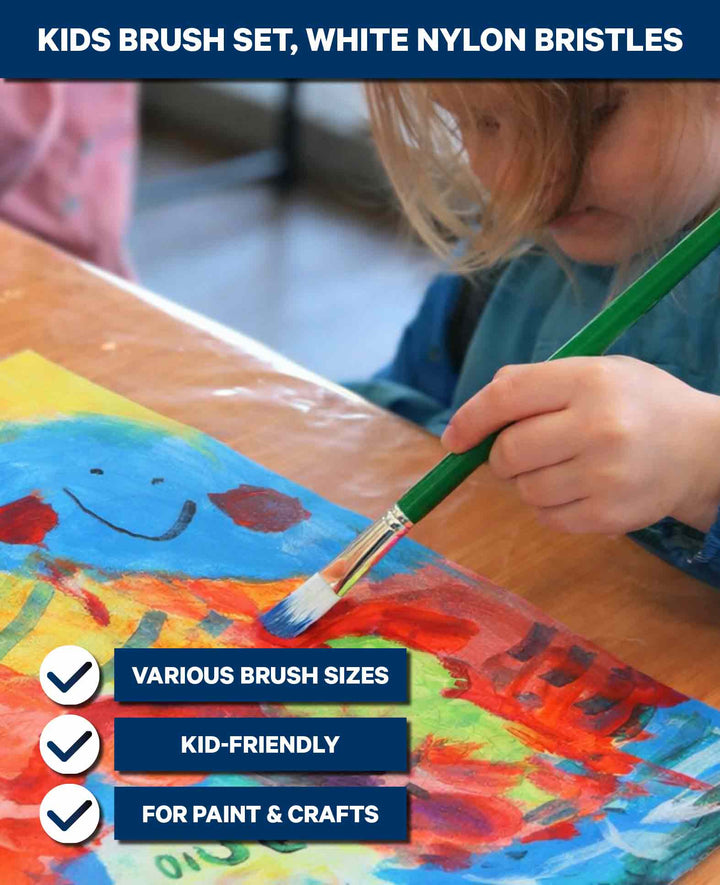Brush set Kids, nylon bristles white, pastel, 5 pcs., FSC