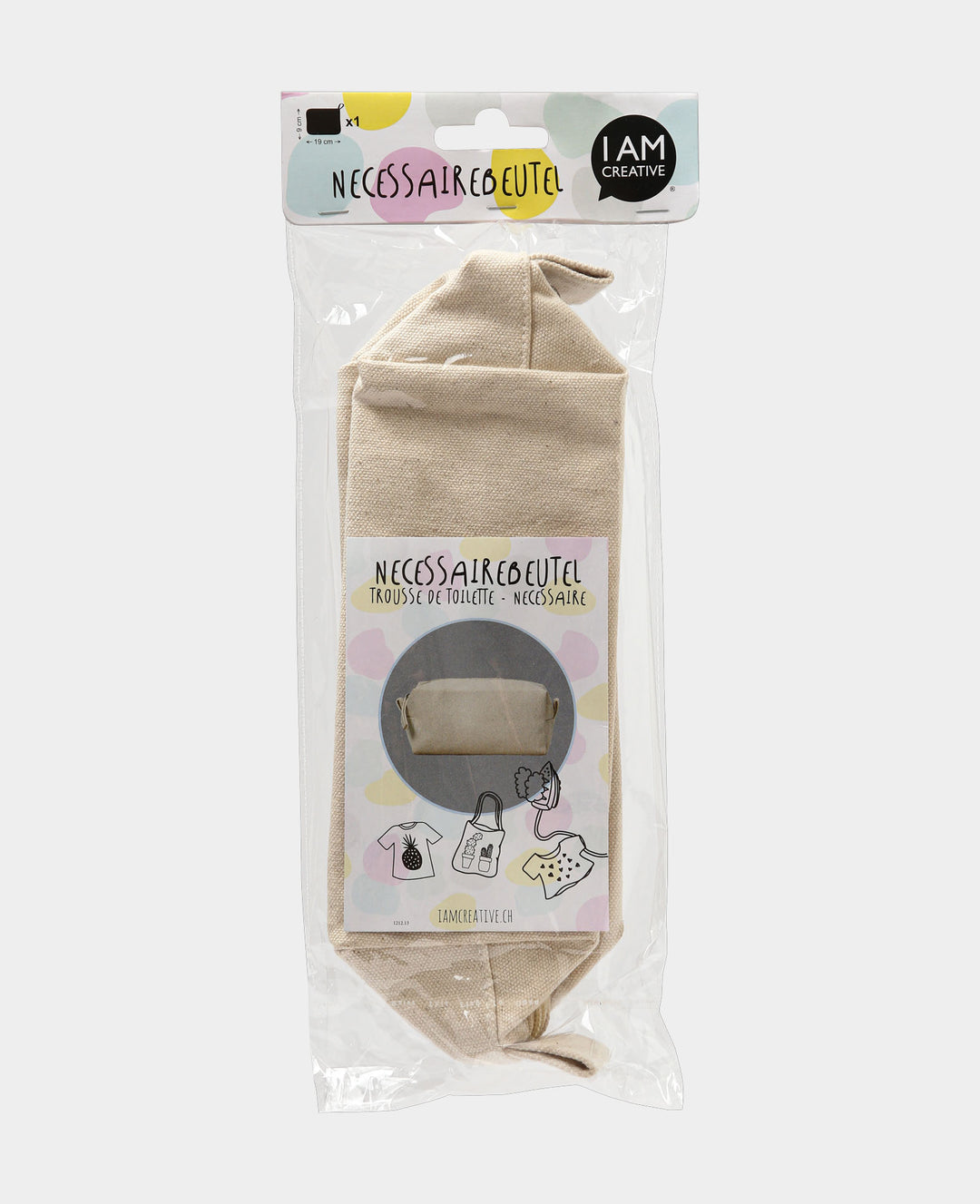 Wash bag, Ecru, 19 x 7 x 9 cm, 1 pc.