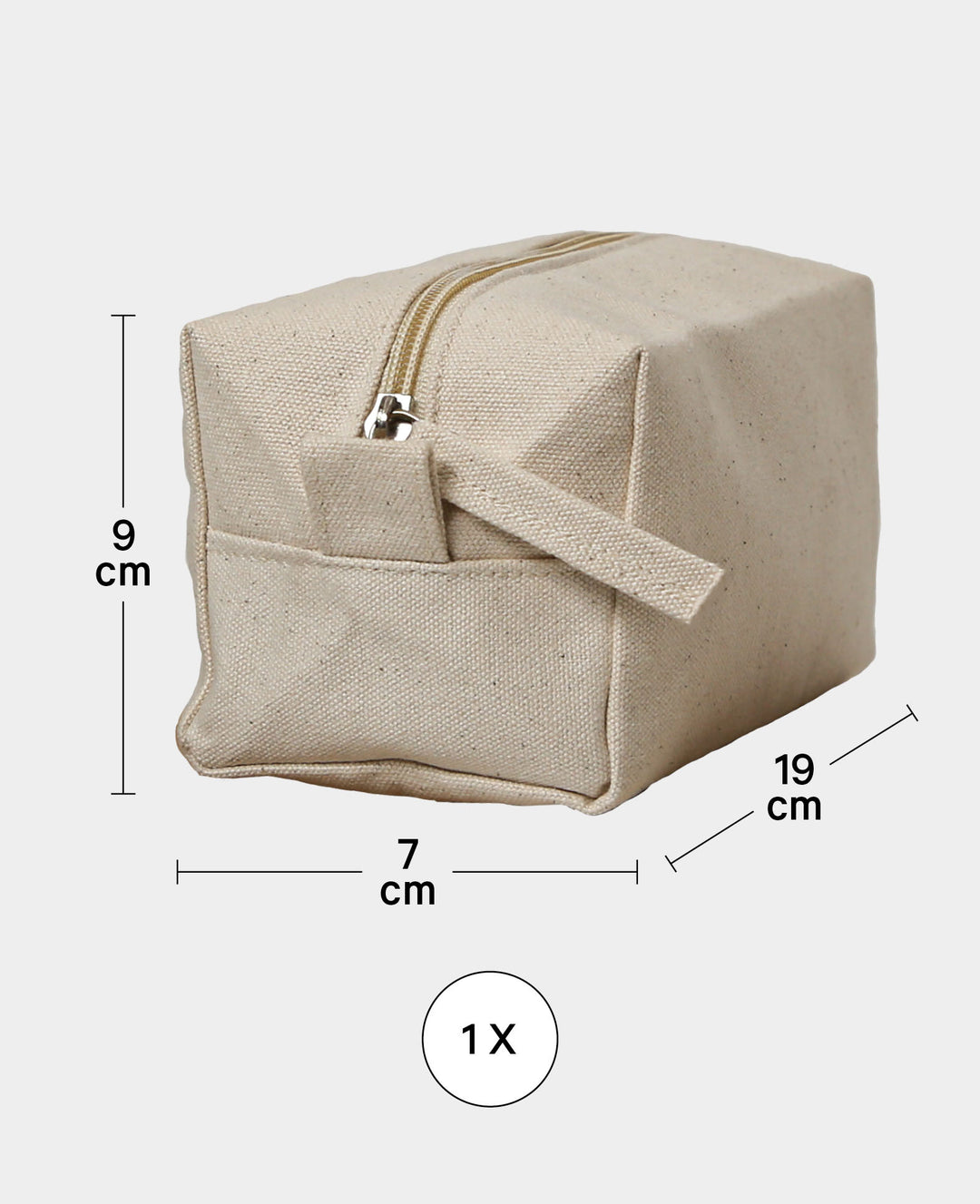 Wash bag, Ecru, 19 x 7 x 9 cm, 1 pc.