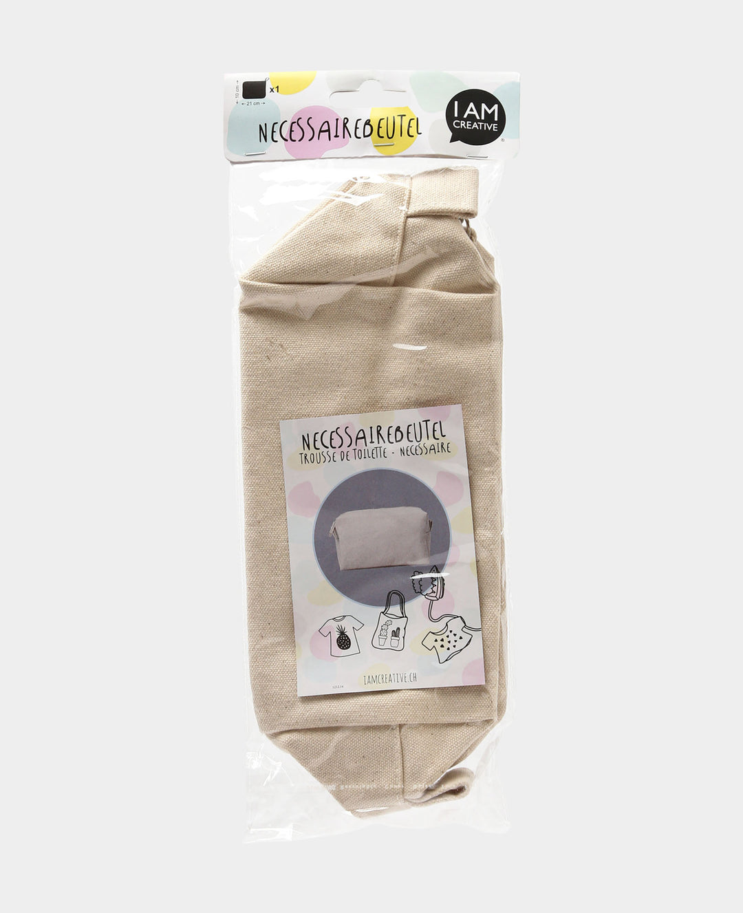 Toiletry bag, ecru, 21 x 9 x 10 cm, 1 pc.