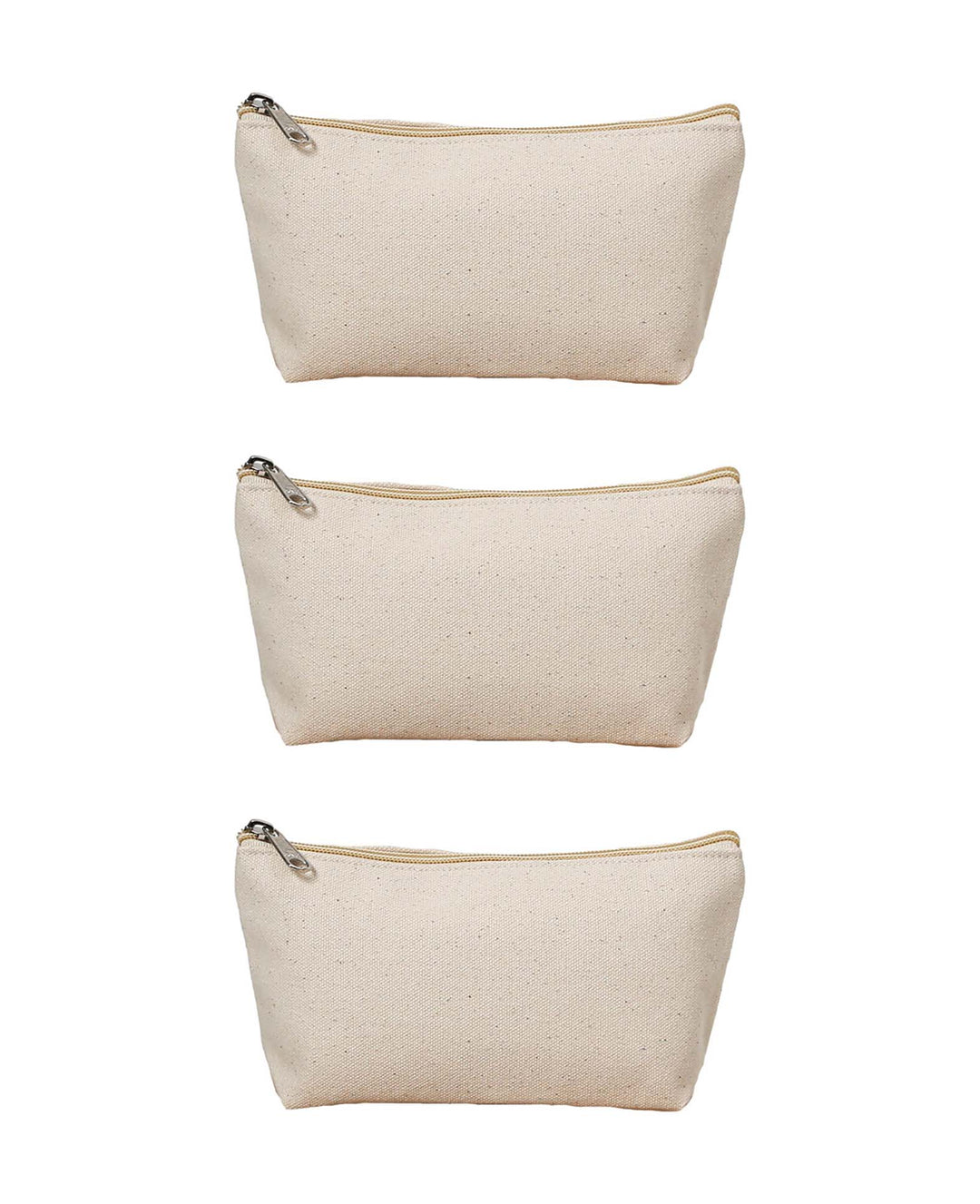 Cotton toiletry bag Natural, 19.5x11x5 cm, set of 3